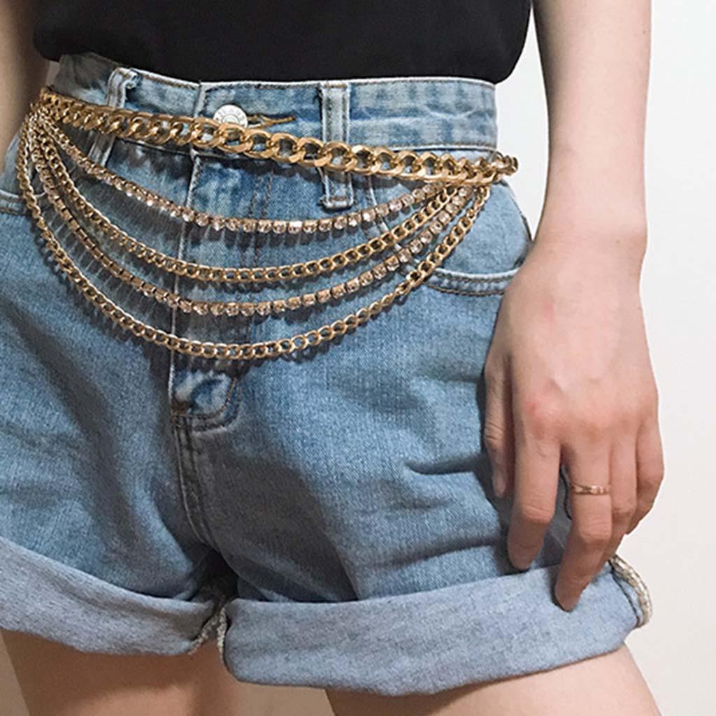 Layered Tassel Waist Belt Jeans Trousers Outfits Body for Teenagers Adults Party Photography