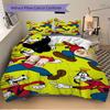 3pcs Goofy Pattern 1 Cover+2 Pillowcases, Pillow Inserts Not Included, Machine Washable, All-Season Use, Teen and Adult Rooms123