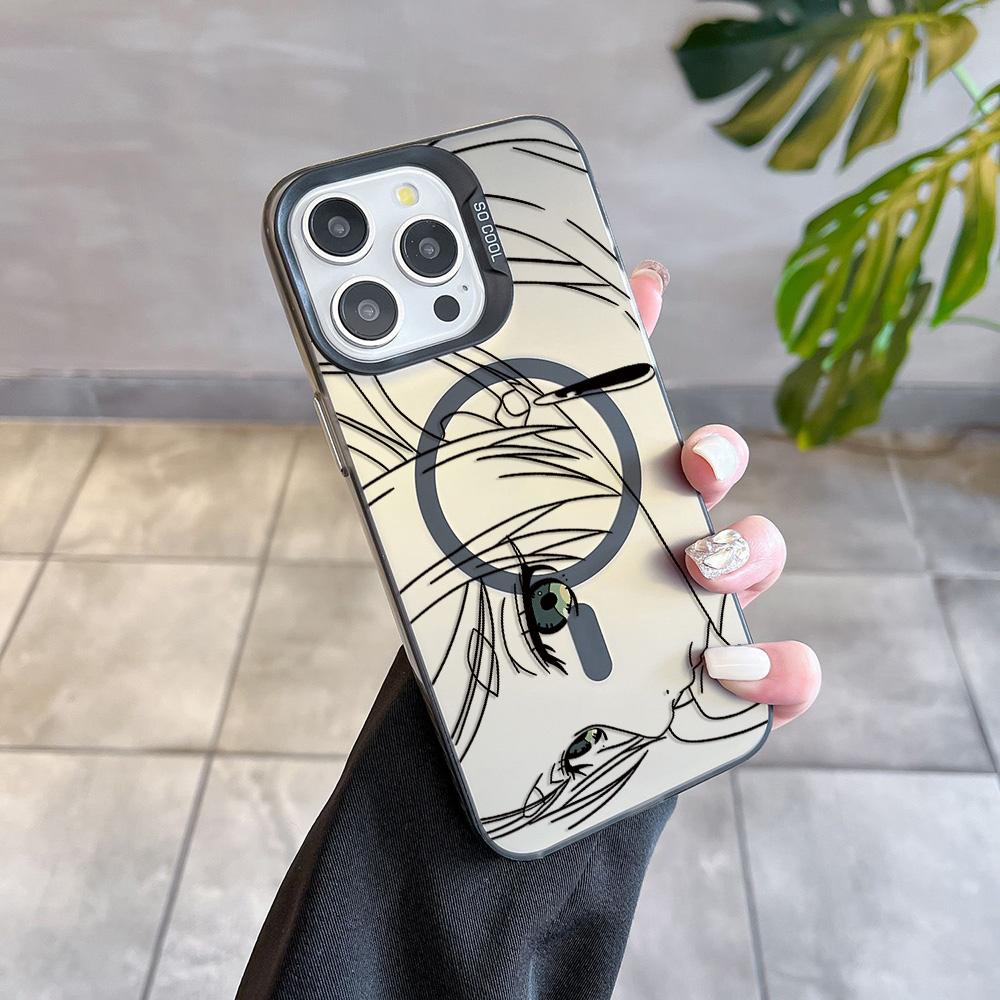 Hot Japan Sketch Comics Frieren Magsafe Magnetic Case for iPhone 11 12 13 14 15 16 Pro Max Plus Soft Silver Plated Anti Cover