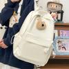 Simple Backpack Female Versatile Solid Color Casual Backpack Simple Large Capacity Junior High School Student Schoolbag