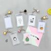 Cute Cartoon Card Cover Fashion Card Bag Bank Credit Card Holder Plastic Student ID Bus Card Pass Holder with Keyring Chain