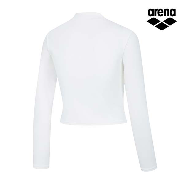 Alena Initial Leisure Crop Zip-Up Rash Guard A4Bl1Pq03Wht