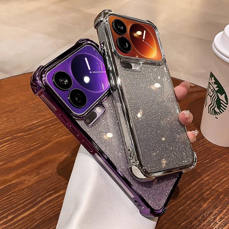 Applicable To Xiaomi 17Ultra Mobile Phone Case Electroplated TPU Soft Case Redmi NOTE13 Glitter Four Corners Anti-drop Protective Case