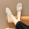 Fashion Summer Women Hollow Out Mesh Breathable Loafers Shoes Ladies Korean Lace Slip On Beige Fats Shoes Zapatos De Mujer New 2025