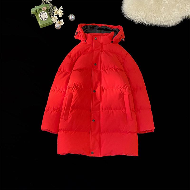 

Mid-length down cotton jacket men s winter thickened hooded cotton jacket plus-size padded jacket cotton jacket 8XL червоний