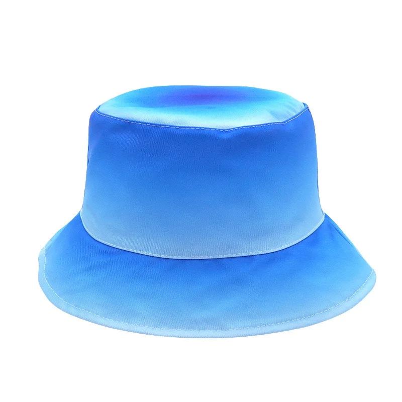 New Unisex Gradient Fisherman Hat Fashion Women Beach Sunscreen Bucket Hats Men Outdoor Panama Cap Summer Breathable Sun Caps