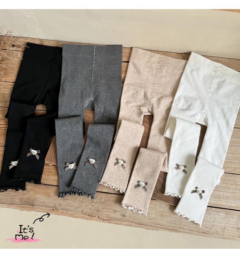 Girls' Heart Plaid Fleece Tights: Spring, Autumn, Winter - Toddler & Baby Layered Pants