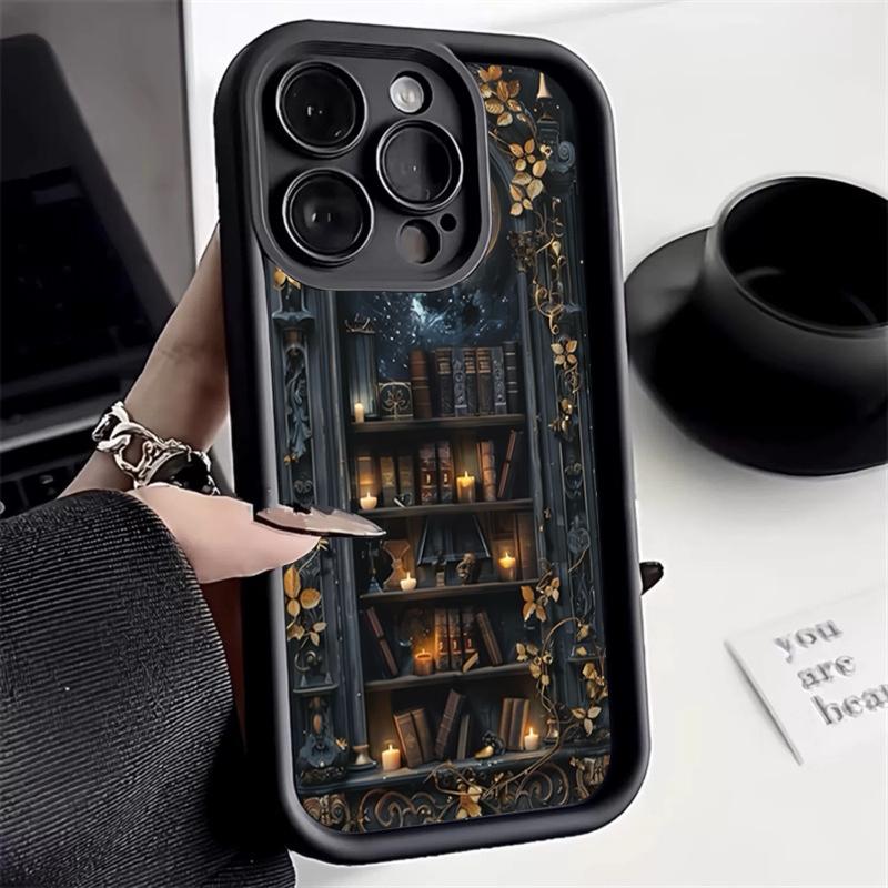 Shockproof Bumper Phone Case For iPhone 16 15 14 13 12 11 Pro Max XS X XR 7 8 Plus Mini SE 2020 2022 Bookshelf Print