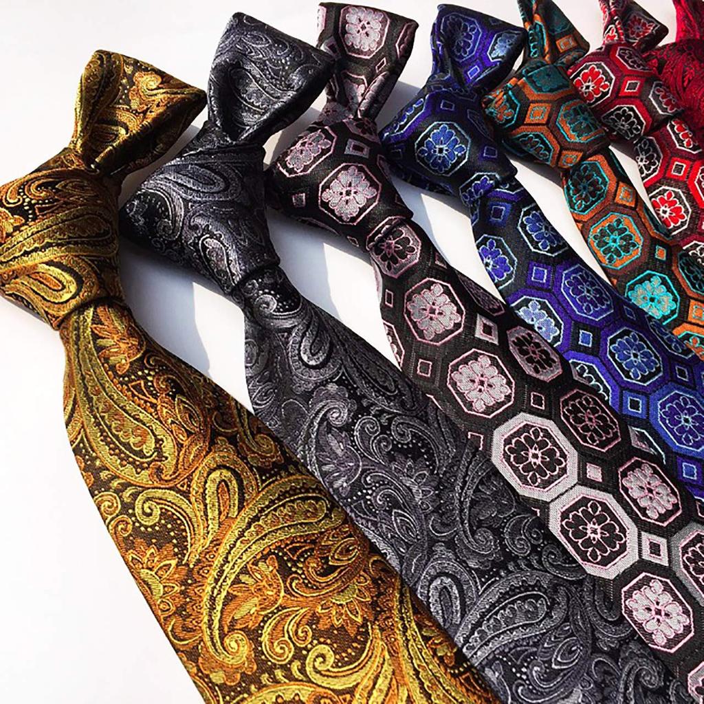 WHITE FANG Paisley Necktie, Washable, Solid Color, for Suits, Business, and Stylish Men's, NC009 (02: Brown)