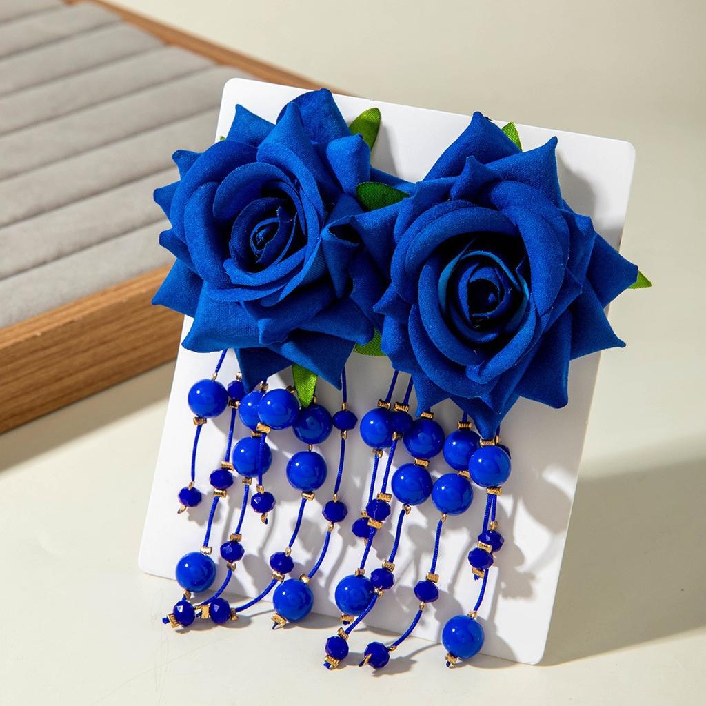 Accessories Bohemian blue tone flower earrings, geometric earrings earrings for women