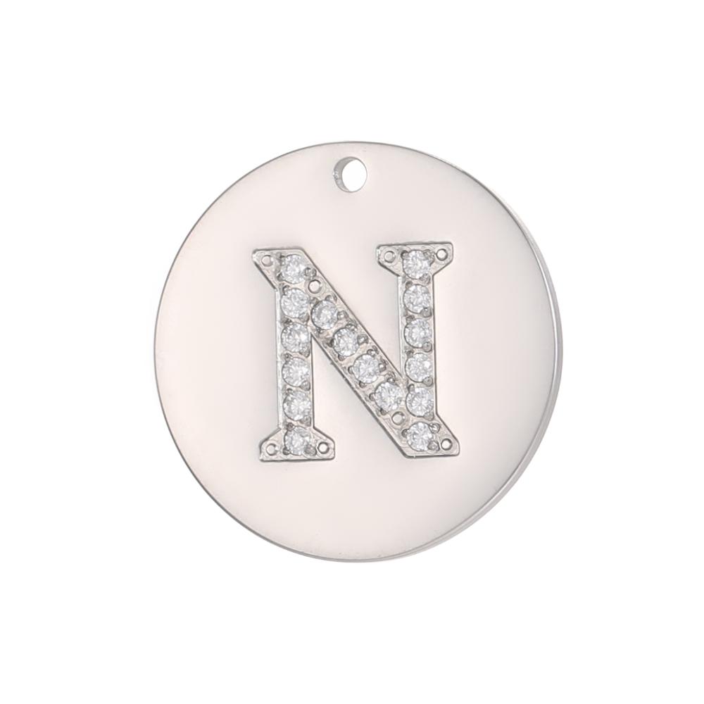 CARLIDANA Initial Alphabet Charms Gold Plated High Quality Stainless Steel Chunky Bubble 26 Letter Pattern Pendant Gift Jewelry