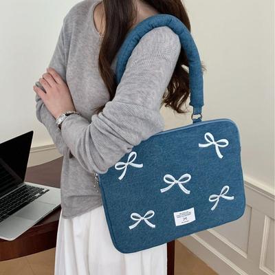 Нова джинсова сумка для ноутбука Korean Ins з вишивкою для 15,6-дюймових MacBook і Huawei