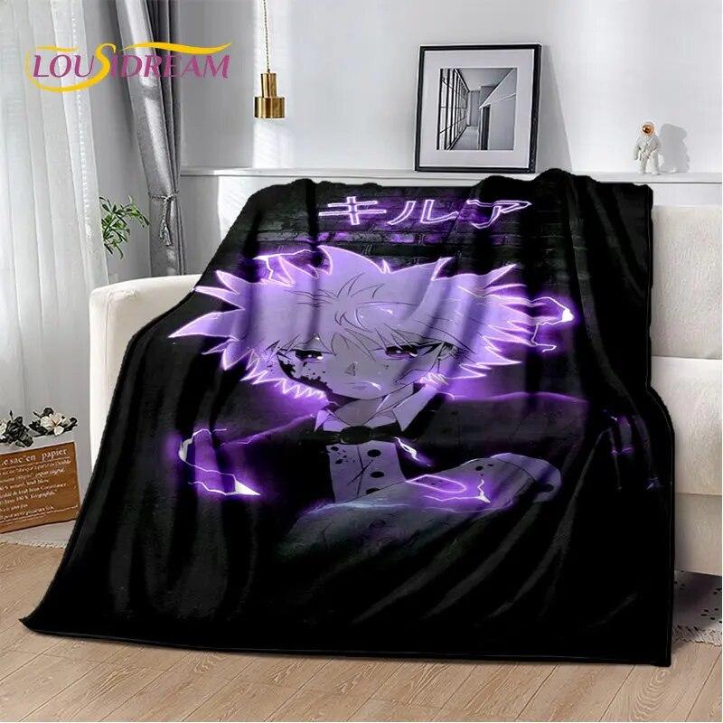 Anime Hunter×Hunter VxH kreslená měkká plyšová deka, flanelová deka přehoz do obývacího pokoje Ložnice Pohovka Pohovka Piknikový kryt