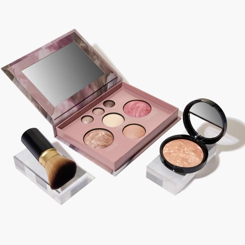 

multi function 7 color makeup palette matte shimmer highlight contour blush all in one palette 9
