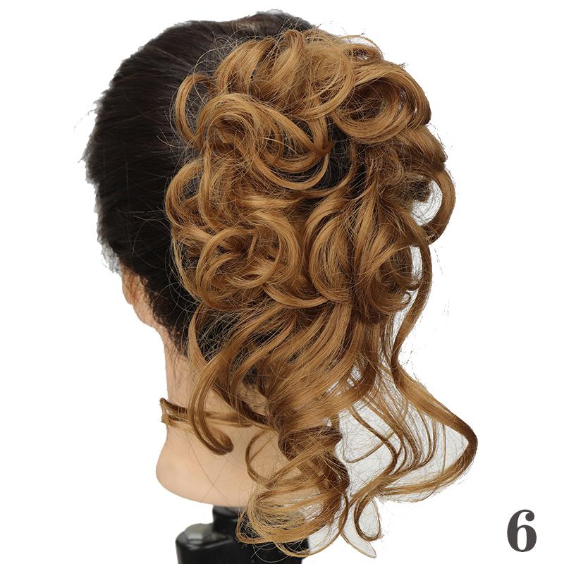 Synthetic Hair Chignons Messy Scrunchies Elastic Band Hair Bun Straight Updo Hairpiece Hair Extension for Women