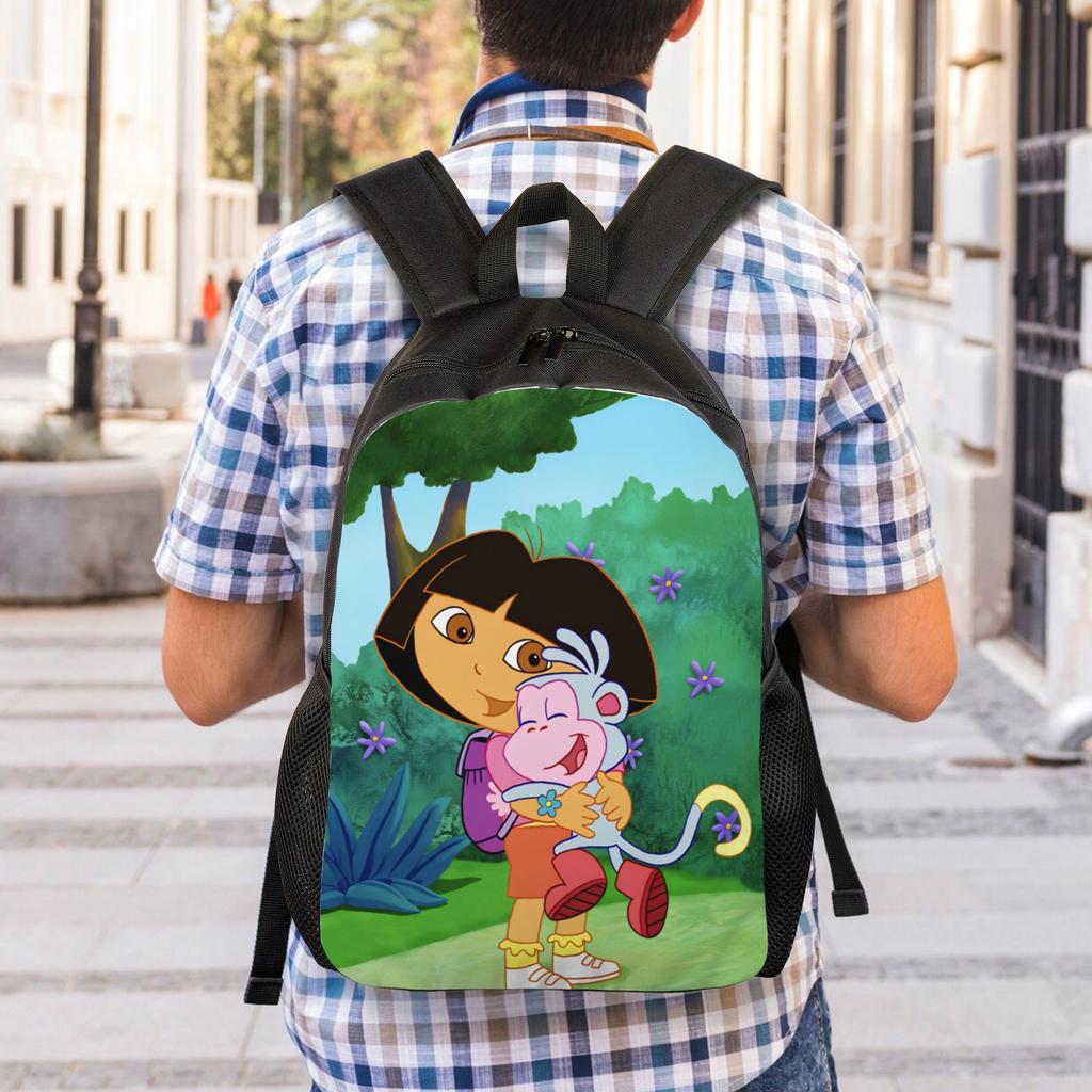 D-Doras and Friends Backpack  Novelty Backpacks Male Hiking Print School Bags Custom Rucksack