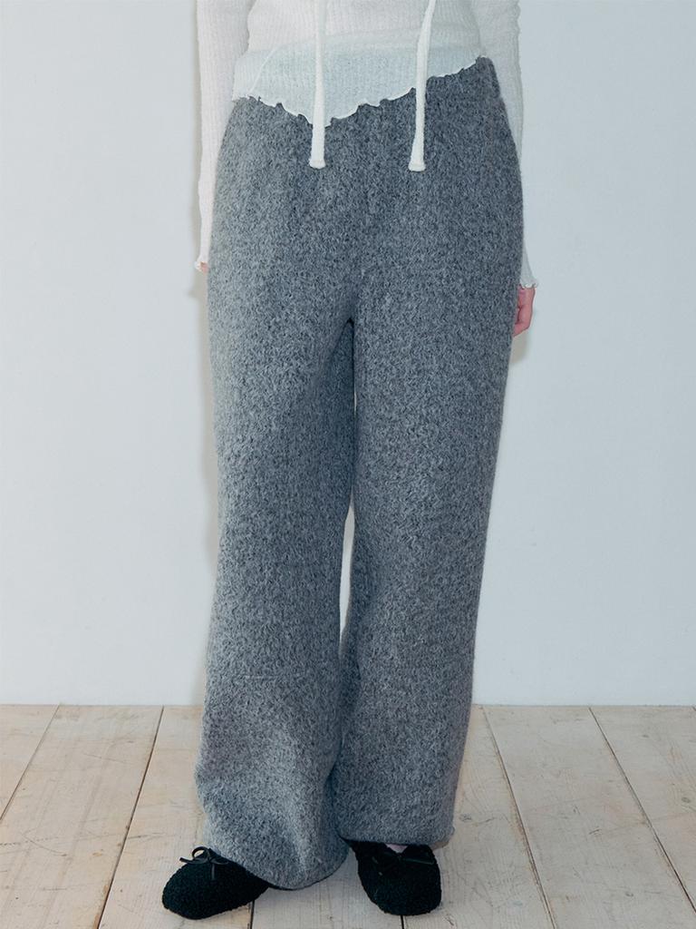 ETMON Fur Banding Pants, Charcoal
