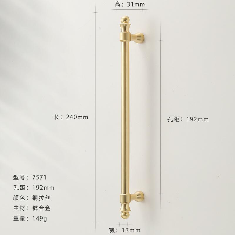 Single-Hole Drawer Knob Copper Brushed Wardrobe Cabinet Door Pull Handle Solid Furniture Hardware Dressing Table Cupboard Handle