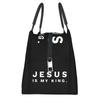Jesus ist mein König Thermoisolierte Lunchtaschen Damen Mein König Glaube Gott Wiederverwendbare Lunch-Tragetasche Mahlzeit Lebensmittelbox