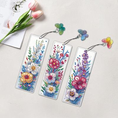 3Pcs Special Shape Cactus Diamond Bookmark Art Projects 5D DIY Diamond Painting Bookmark DIY Bookmarks Diamond Painting Kits