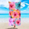 1pc tropical plant flower beach towel, quick drying absorbent swimming towel, suitable for sports, camping, yoga, swimming
