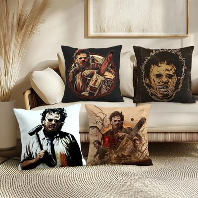 S-Saw Massacre Cushion Cover Soft Short Plush Pillow Cover Smooth Cozy Texture Aesthetic Cushion Case Home Decor