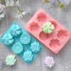 1 Stück 6er-Kammer Blumen Silikonform DIY Handgemacht Fondant Kuchen Backen Schokolade Zucker Kuchen Werkzeug Harz Polymer Ton Form