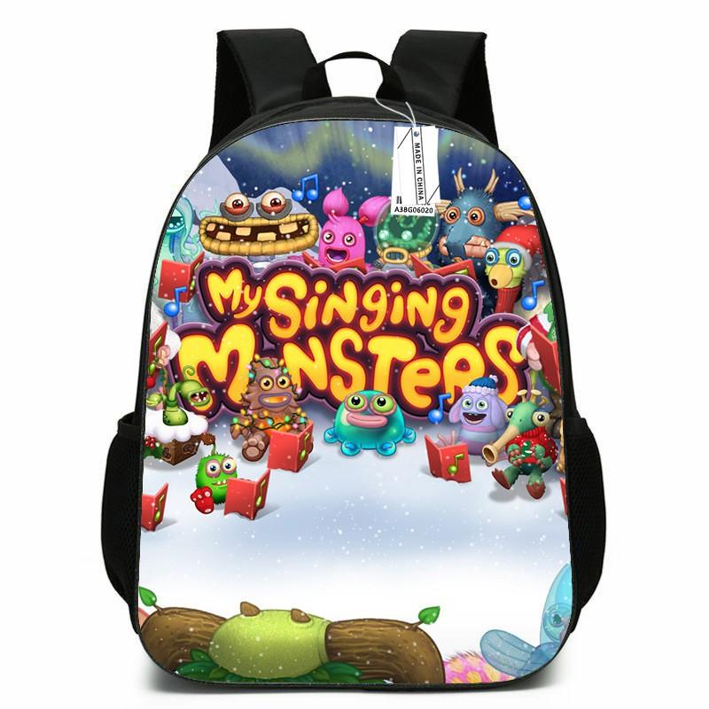 Zaino Scolastico per Bambini Ragazzi Ragazze - Carino Design Mostro Cartone Animato Tessuto Oxford Leggero Spallacci Imbottiti Traspiranti Grado