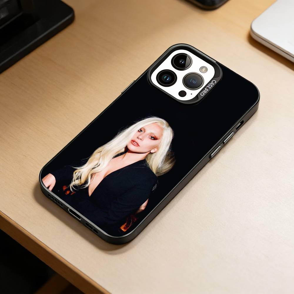 D-Talented Singer Lady Gaga Phone Case For iPhone 17,16,15,14,13,12,11 Plus,Pro Max,XS,Colorful Silver Black Cover