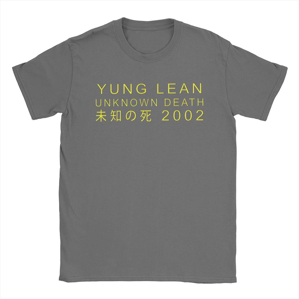 Yung Lean Unknown Death 2002 Gelbe T-Shirts Herren Baumwolle Vintage T-Shirts Rundhals Album Tour T-Shirt Kurzarm Kleidung Übergröße