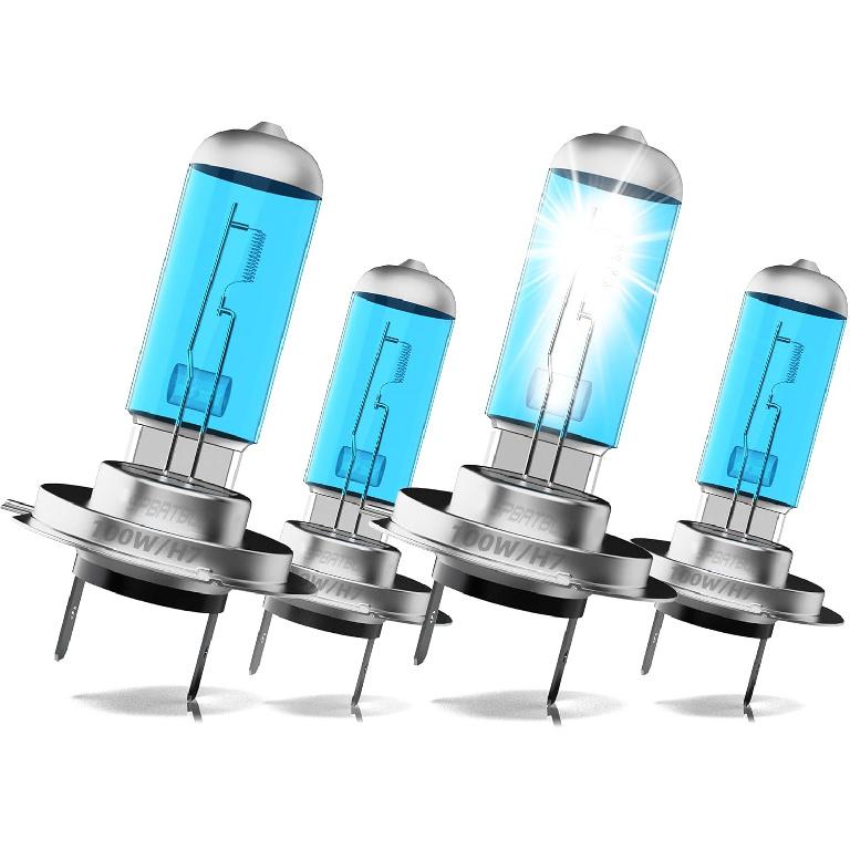 

headlight bulbs Compatible With Ben Z C250 C300 C350 E350 E320 E550, H7 Halogen Headlamp High Low Beam, 100W 6000K White, 300% Brightness, Plug N Year:2012-2015 Compatible