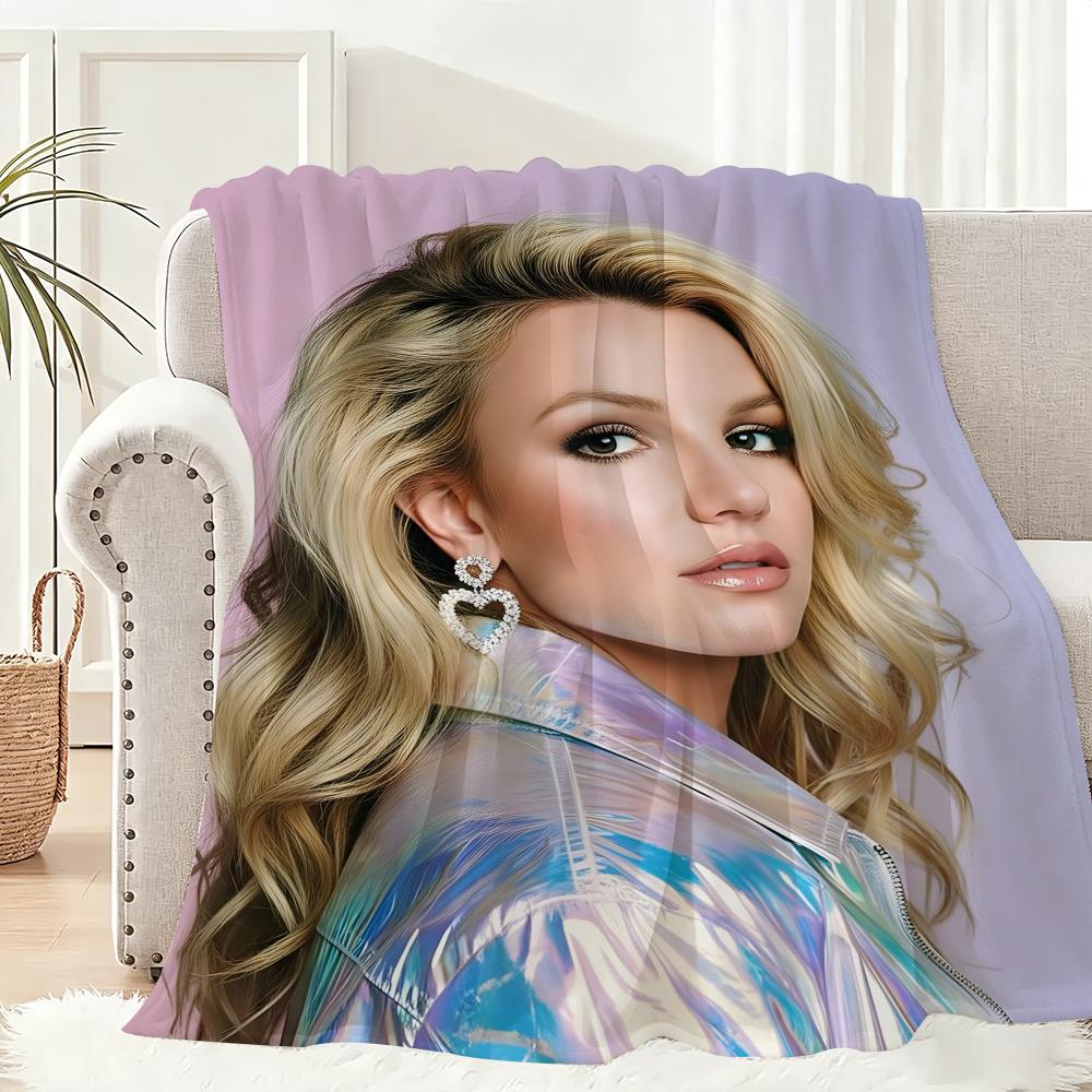 Singer Britney Spears Throw Lightweight g Flannel Blanket Soft Skinfriendly for Summer Cooling