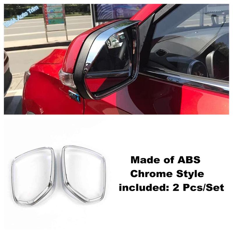 Car Door Rearview Mirror Frame Cover ABS 2Pcs Chrome Decorator Rain Eyebrow Trim Fit For MG ZS 2018 -  exterior accessories