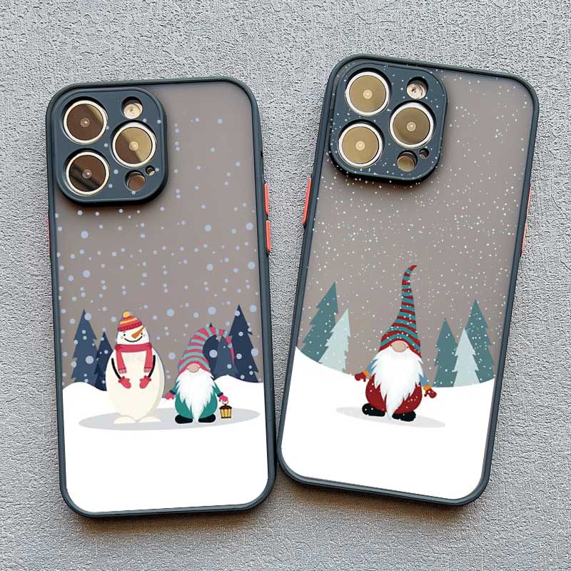 Cartoon Elk Santa Claus Tree Christmas Phone Case For iPhone 16 15 14 Plus Pro Max 13 11 12 Pro Max Mini X XR XS 7 8 Plus Cover