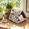 Small Animal Hideout Bed, Cozy Warm House for Hamster Ferret, Soft