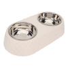Double Pet Bowls Prevent Slip Stainless Steel Pet Food Water Bowls with Bowknot Decor Holder for