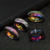 Stainless Steel Jewelry Marking Roman Numeral Men's Ring Rotatable Colorful Titanium Steel Ring Set