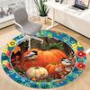 1pc Autumn Pumpkins Chair Carpet for Office Non-Slip, Machine Washable Rug for Office, Room - Holiday Decor, Machine Made yy251016157