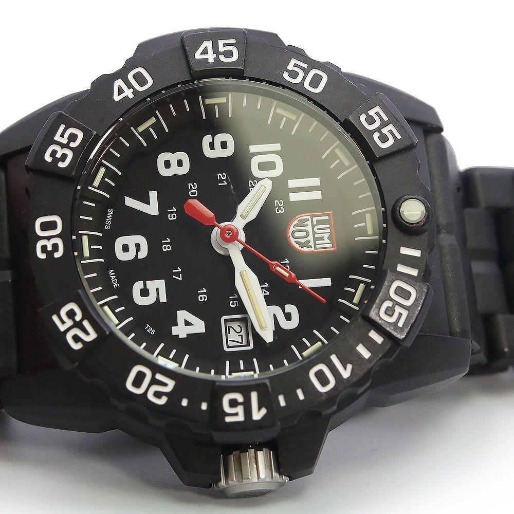 Used Luminox 3510 Navy Seals 3500 Series Quartz Carbon Stainless Steel Black Silver Watch with Box LUMINOX (Used)