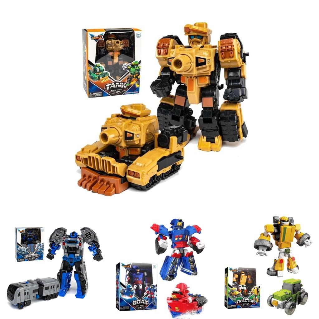 Robot Trasformabile in Auto Action Figure Giocattolo Cartone Animato Collezionabile Con Puzzle di Assemblaggio Materiale Plastico