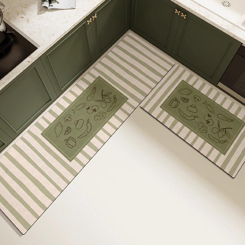 Kitchen Carpet Non-slip Waterproof Oil-proof Kitchen Rug Long Strip Runner Kitchen Mat PVC Leather Washable Rugs Home Decoration