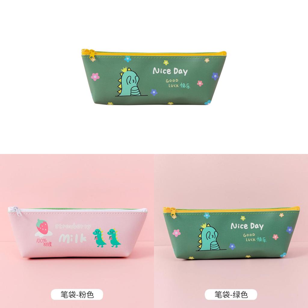 Creative Dinosaur Leather Pencil Case For Students With Large Capacity And Portable Design
