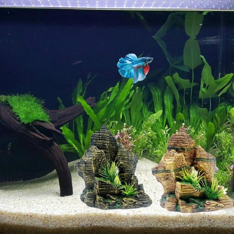 DIY Aquarium Fish Tanks Artificial Resin Rockery Plant Ornament Landscape Decors