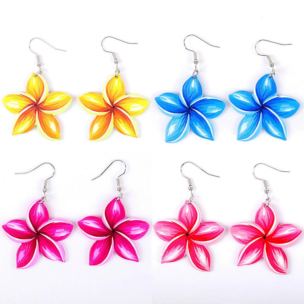 2026 Colorful Oil Painting Flower Acrylic Statement Earrings for Women New Trendy Plant Drop Dangle Earring Party Jewelry Gift