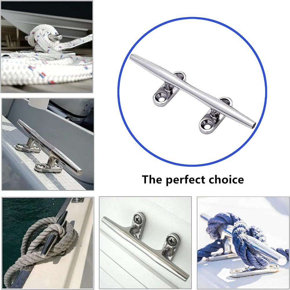 Marine Boat Hollow Base Cleat 316 Stainless Steel Heavy Duty Boat Cleat  Kayak Webbing