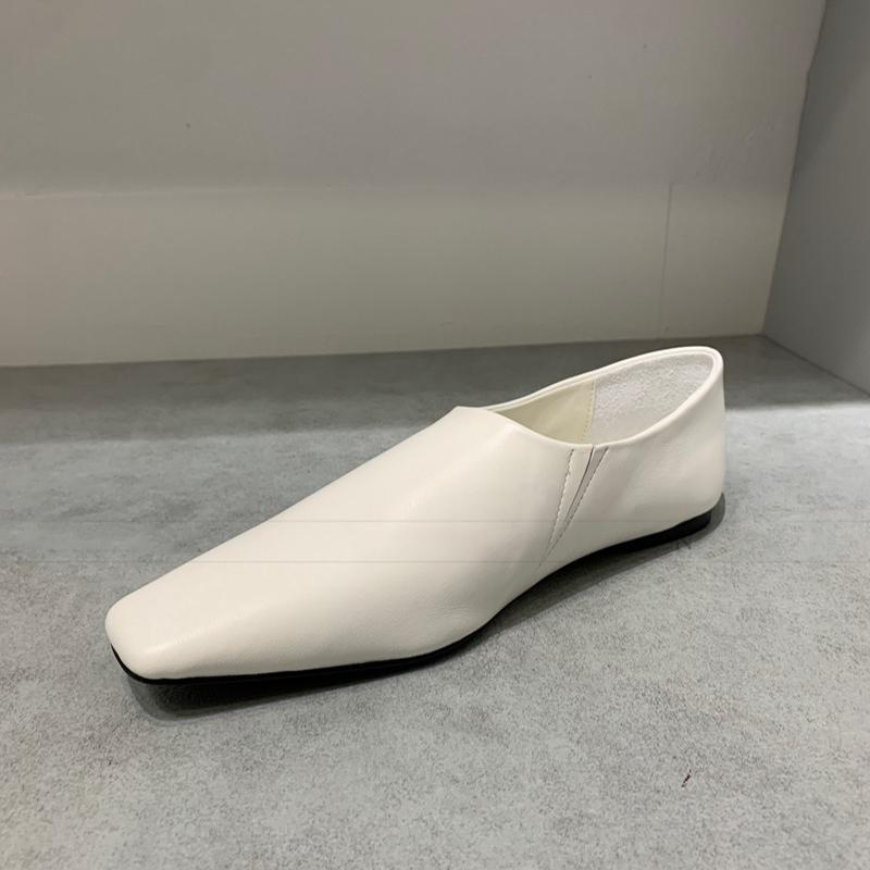 Spring Designer Soft Leather Women Loafer Shoes Elegant Shallow Square Toe Shoes Ladies Slip On Flats Shoes