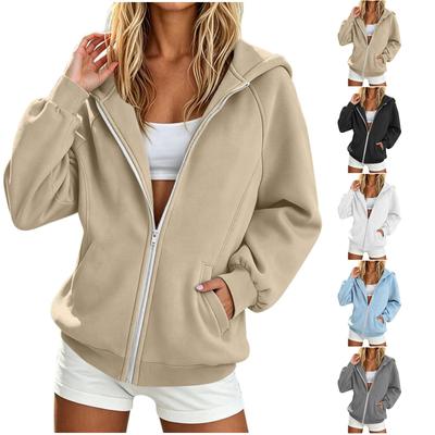 Women's Half Zip Hoodie with Drawstring Hood and Pocket Casual Pullover