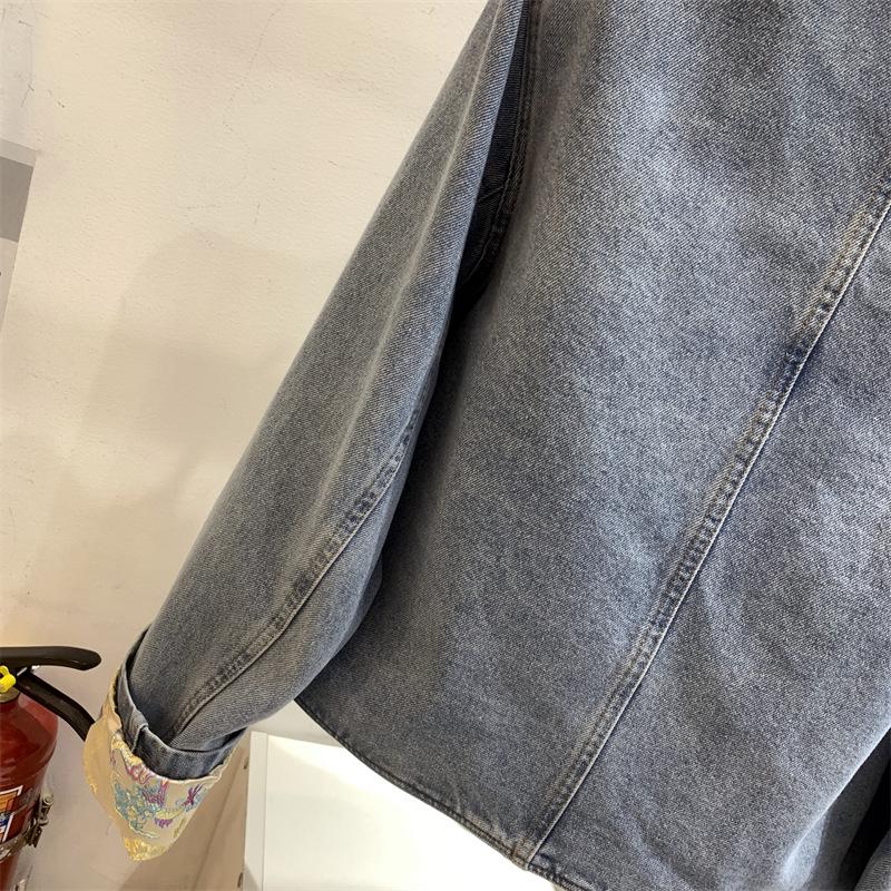 2024 Spring Women's Stand-Up Collar Denim Jacket