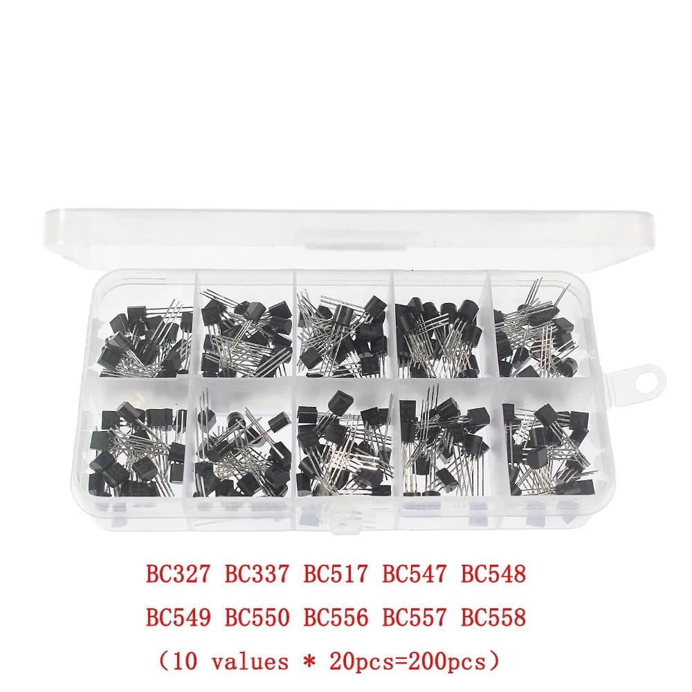 

200PCS TO-92 Transistor Kit NPN PNP BC327 BC337 BC517 BC547 BC548 BC549 BC550 BC556 BC557 BC558 TO92 Power Transistors армія зелений колір