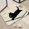 Door Naughty Mat Bedside Entrance Bath Kawaii Cute Floor Decoration Corridor Door Mat Cat Black Carpet Living Room Balcony